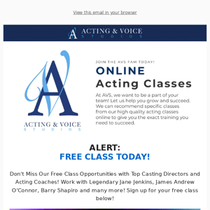 ALERT: FREE CLASS TODAY!