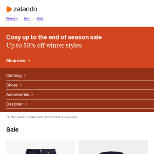 Cosy up to the end of season sale