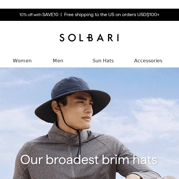Our signature broad brim sun hats - Solbari
