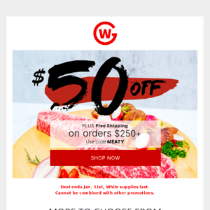 MORE THANKS GIVEN: Get $50 OFF Your Next Order