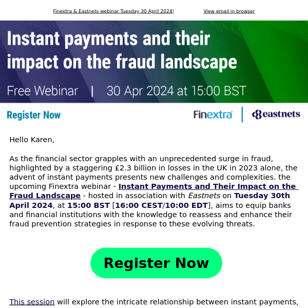 Join our upcoming Webinar on Instant Payments & Fraud Prevention