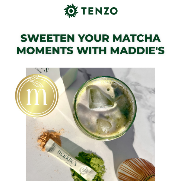 Transform Your Matcha Latte with Maddie's Natural Sweetener! 🍵✨