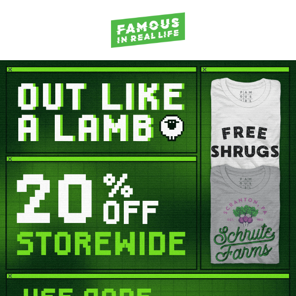 Out Like a Lamb: 20% Off Storewide