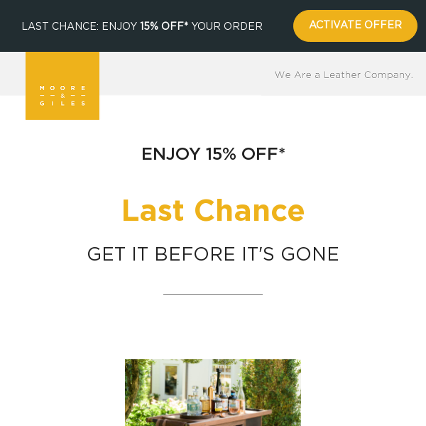 Last chance to get 15% off