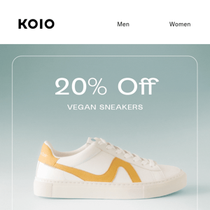 FLASH SALE: 20% OFF VEGAN SNEAKERS