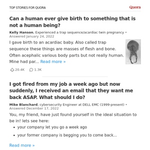 Can a human ever give birth to something that is not a human being?