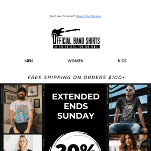 EXTENDED: 20% Off All Band Tees Sitewide 🙌