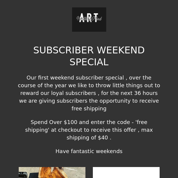 FREE SHIPPING 36 HOURS ONLY