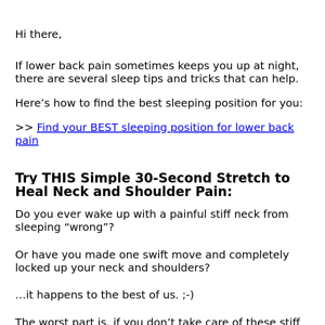 Neck & shoulder pain? Try this.