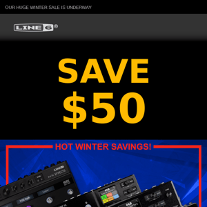 Save $50 on HX One Stereo Effect Pedals!
