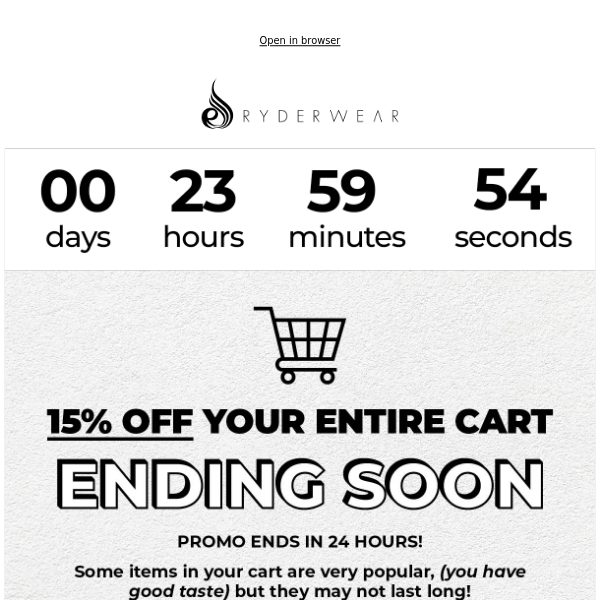 ⏰ Your 15% OFF expires soon Ryderwear