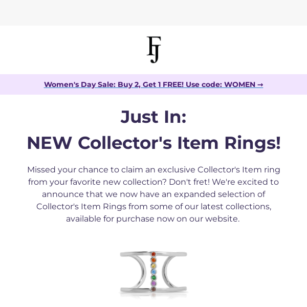 NEW Collector's Item Rings Available Now! 💍