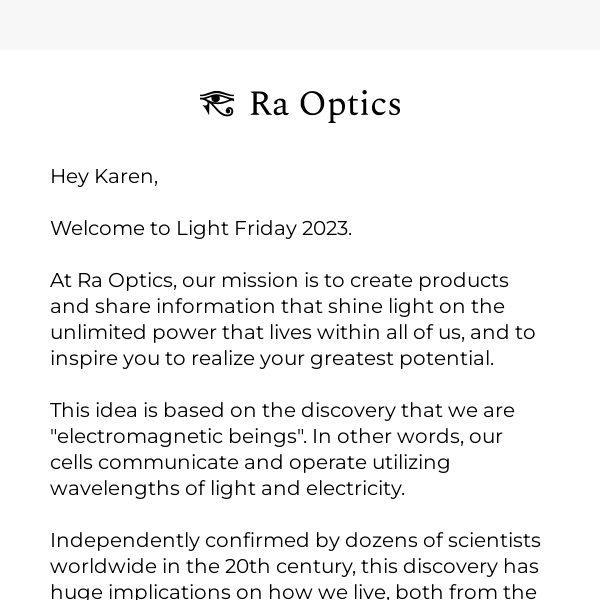 Announcing Ra Optics Light Friday 2023