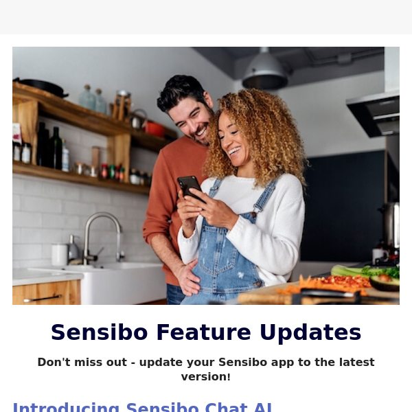 Monthly Product Update!  Sensibo Chat AI & More