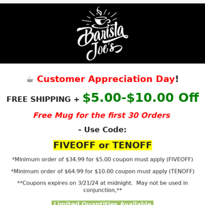 Take up to TEN bucks off today's order