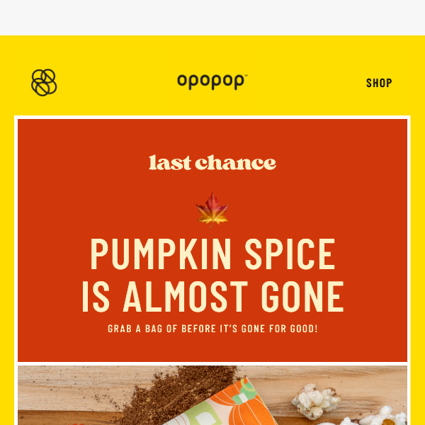 Pumpkin Spice is almost gone! 😱