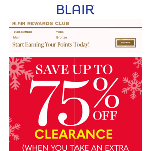 Up to 75% Off Clearance + 60% Off End of Season Sale!