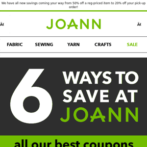 ⭐ NEW! 6 coupons to shop with for the next 2 days!