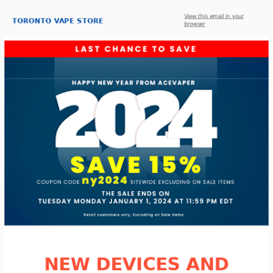 Last Chance to Save! New Year Sale of  2024  - Save 15%