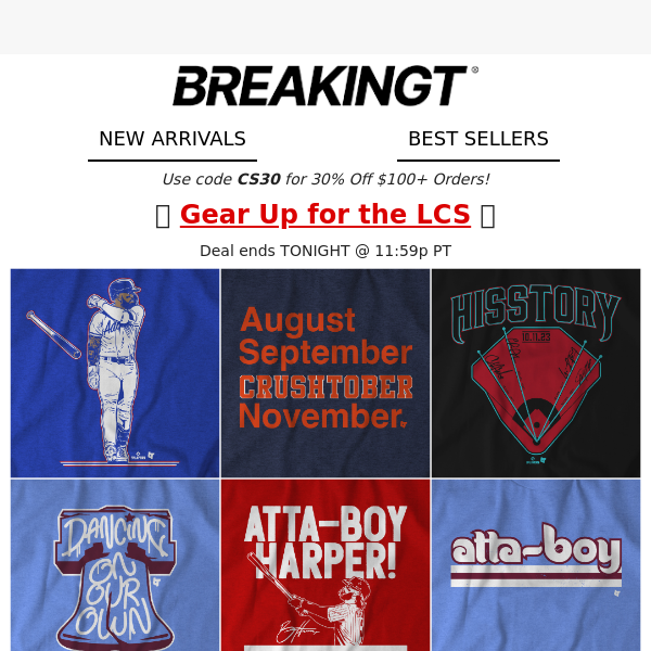 LAST CALL: 30% Off Baseball Shirts! ⏰
