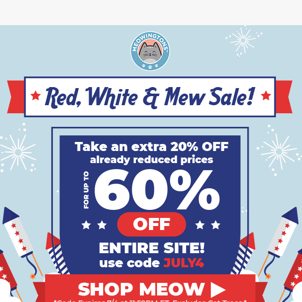 🇺🇸 Red, White & Mew SALE: up to 60% OFF! 🇺🇸