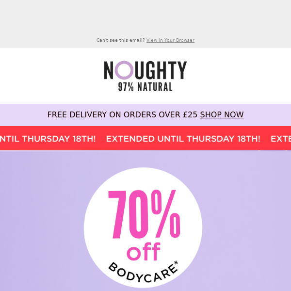 🎉 Surprise Extension! Noughty Sale Now Till Thursday! 🎉