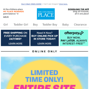 ⏰The Children's Place, 60% off SITEWIDE ENDS SOON!