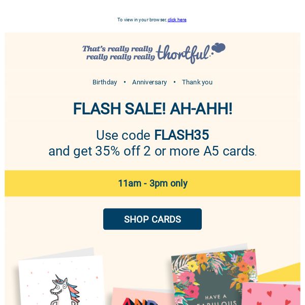 Flash Sale! But only until 3pm…