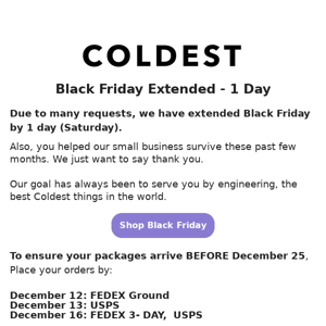 BLACK FRIDAY 1-day extension ❄