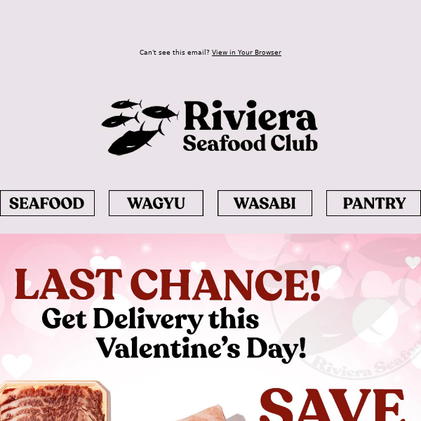Hi Riviera Seafood Club, There's Still Time to Order for Valentine's Day! Order by 3am for Wed Delivery! + Watch Our Latest Video "Chirashi Bowl 101: Creating the Perfect Sushi Chirashi Bowl!"