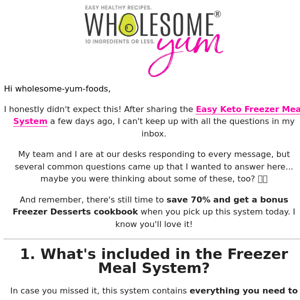 Re: question about the Keto Freezer Meal System