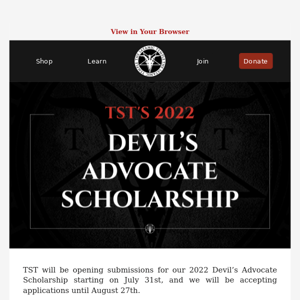 TST’s 2022 Devil’s Advocate Scholarship