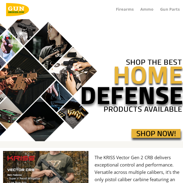 Shopping for a firearm for home protection? Your choices are plentiful on GunBroker.com