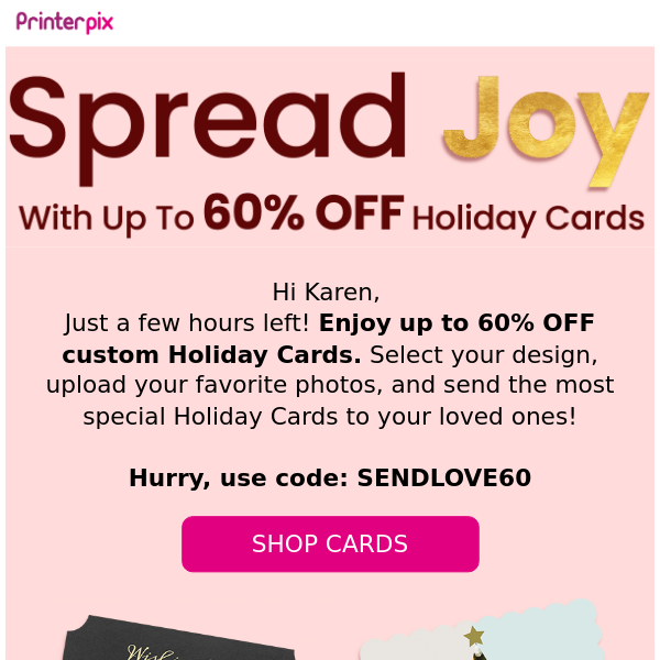 ➡️ Here is your 60% OFF on Holiday Cards! 