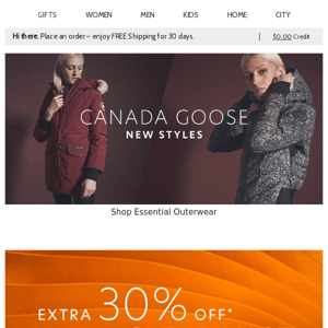 New Canada Goose | Extra 30% Off Clearance