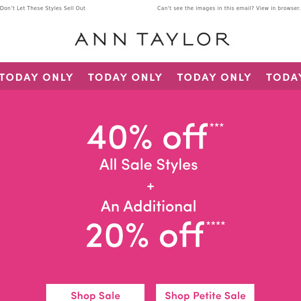 Today Only: Sale Is (Very) On Sale