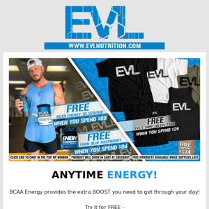 🔥 Spend $89, get FREE BCAA Energy & More!