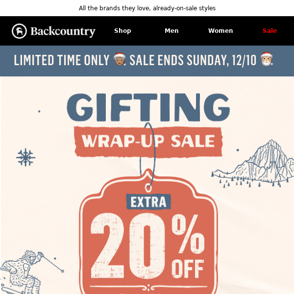 Extra 20% off gifts from their top brands