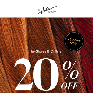 2 DAYS ONLY: 20% off Professional Hair ⚡