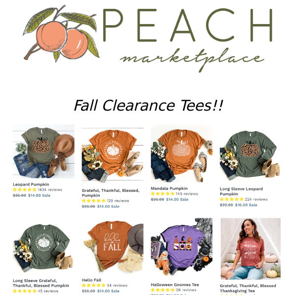 Fall CLEARANCE Sale!!
