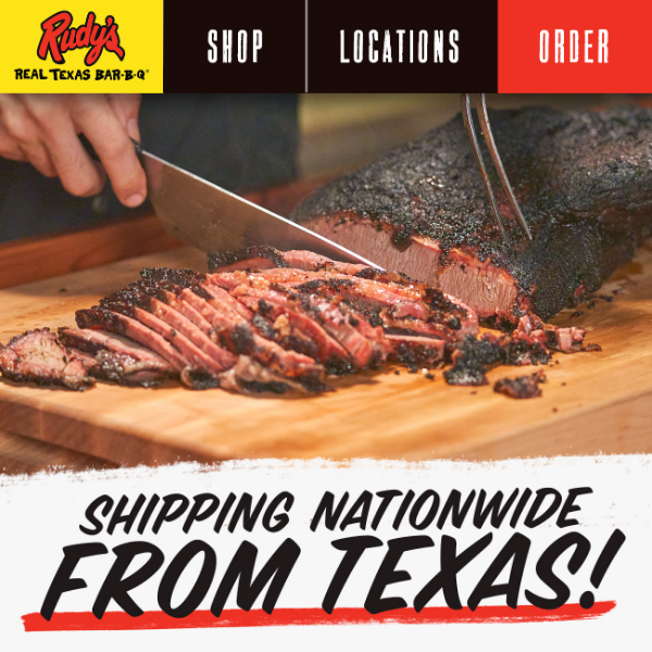 Gen-u-ine Texas Bar-B-Q 🤠 Get Rudy’s shipped anywhere!
