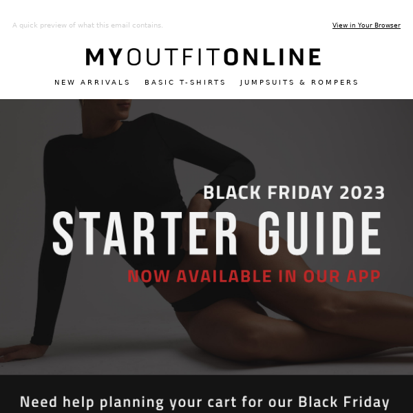 NOW AVAILABLE: BLACK FRIDAY '23 STARTER GUIDE