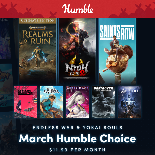 Join Humble Choice & own Warhammer Age of Sigmar: Realms of Ruin, Nioh 2 & more!