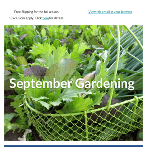 Your September Gardening Checklist is here.