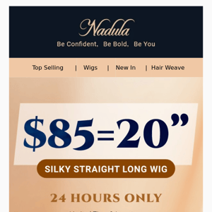 Congrats,You are Chosen for $85=20" wig.