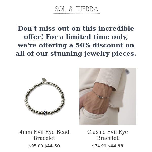 50% OFF - Discover the Beauty of Sol&Tierra Handcrafted Jewelry