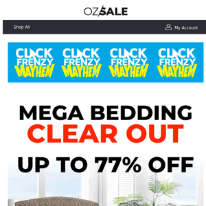 Mega Bedding Clear-Out Up To 77% Off