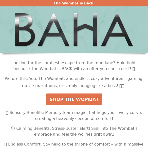 🎉 The Wombat: Cozy Dreams, Unleashed! Special Offer Inside! 🛋️