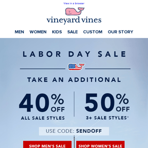 Up To 50% Off ALL Sale Styles!