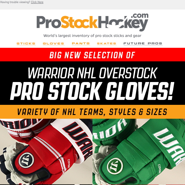 New Gloves 💘  Warrior NHL Overstock Inventory!